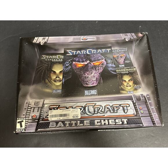 StarCraft Battle Chest PC 1999 Blizzard Big Box Sealed Blood War Strategy Guide - Picture 1 of 8